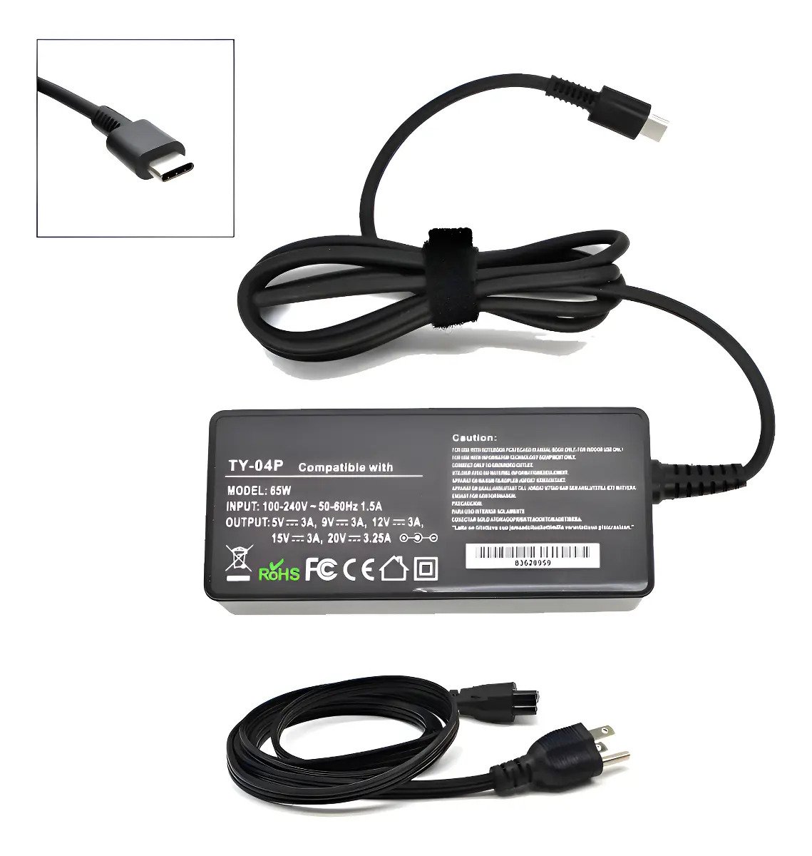 Cargador Premium Para Lenovo Thinkpad E590 Usb-c 20v 3.25a