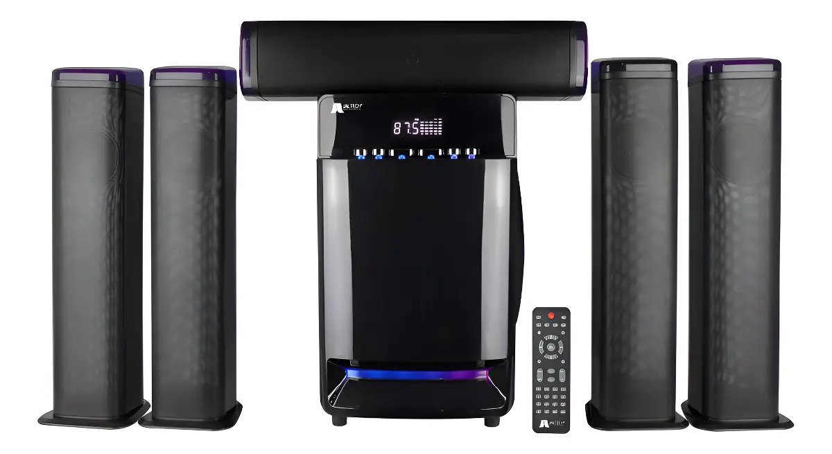 Teatro En Casa 4000w Rgb Bluetooth Subwoofer Fm Luz Ritmica - Negro - 50hz-18khz 110v