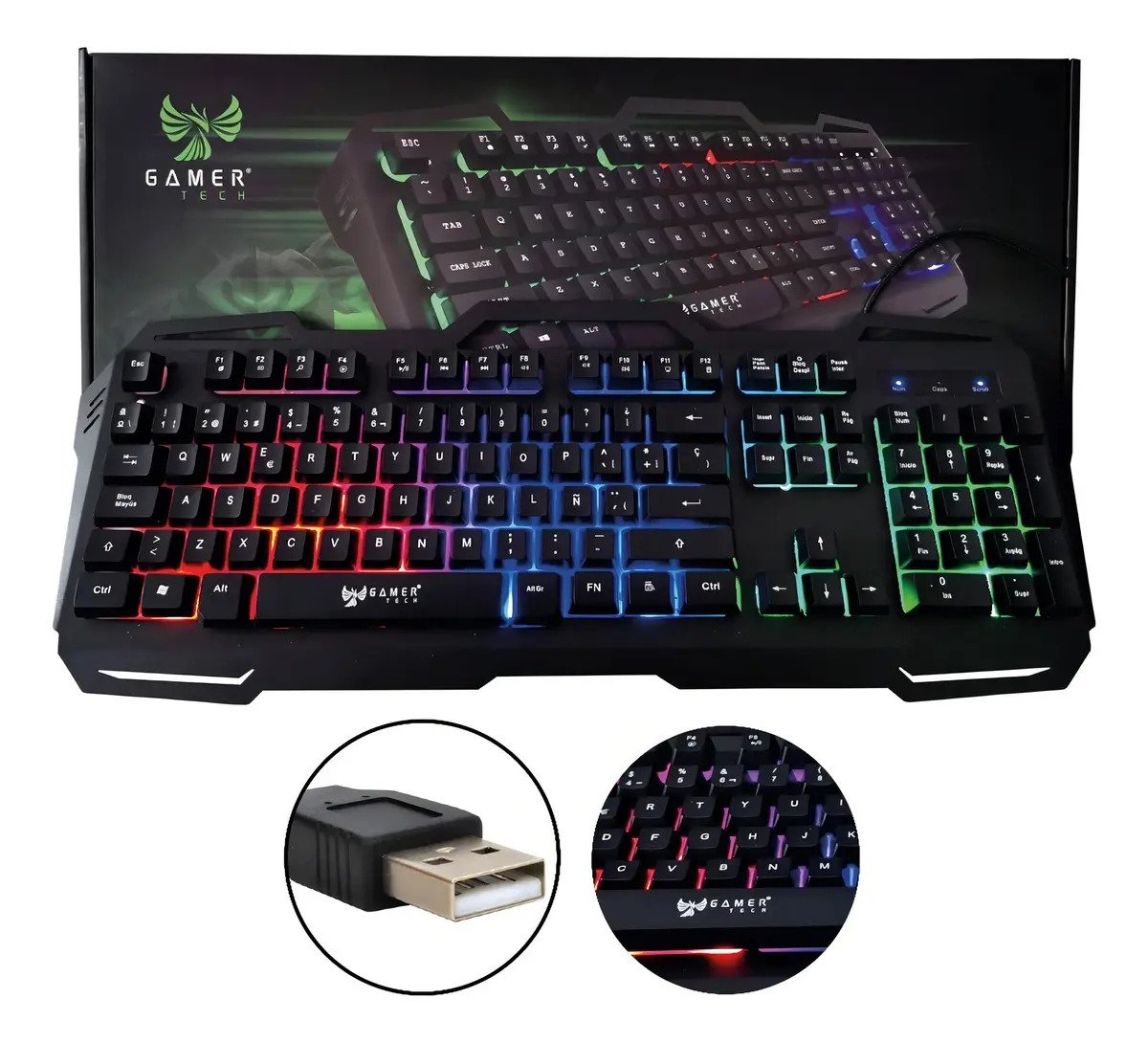 Teclado Gamer Tech Gt400t Membrana Tkl Retroiluminado Resistente Al Agua Negro Español Latinoamericano - Imagen 6