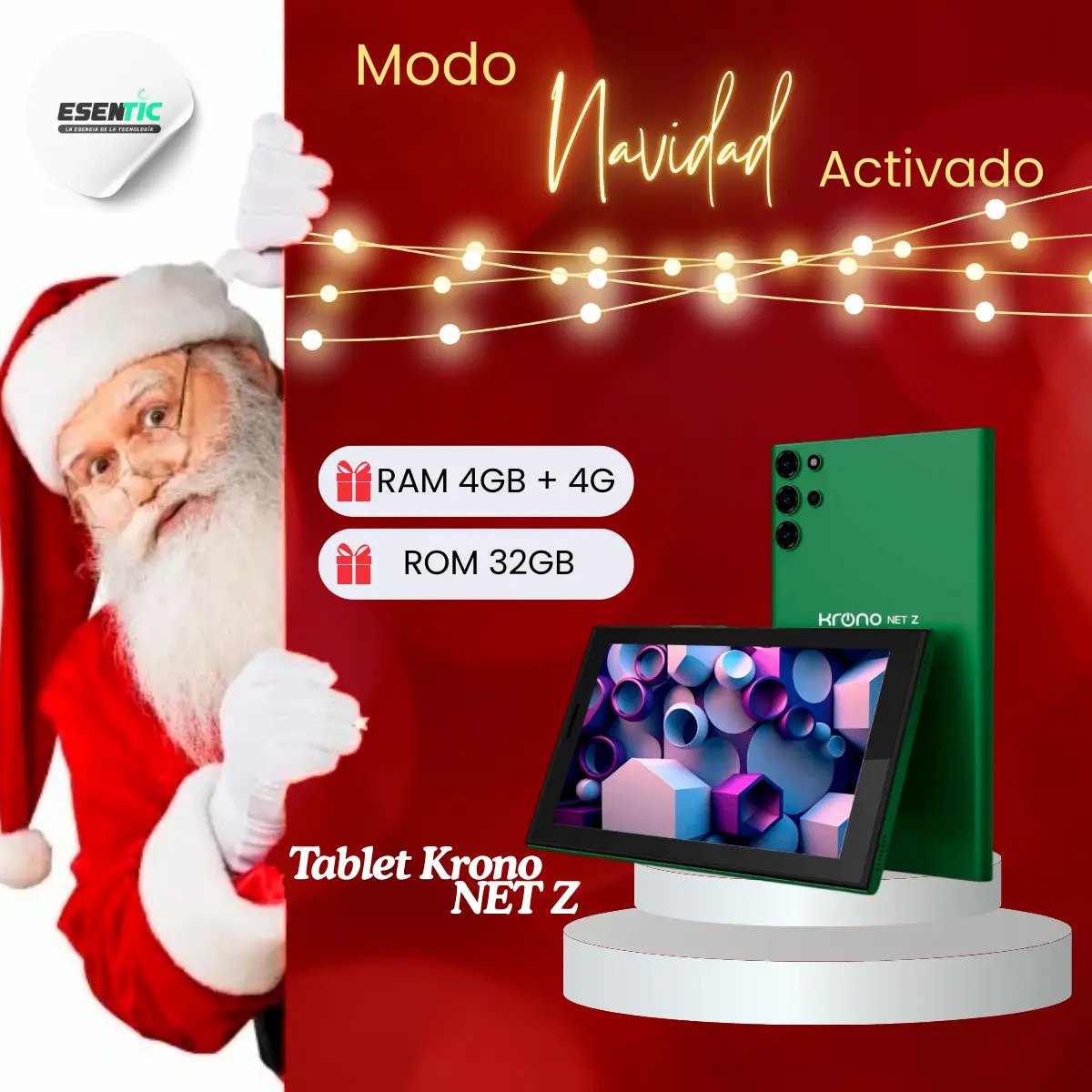 Tablet Krono 4gb Ram Física + 4 Gb Virtual - Imagen 3