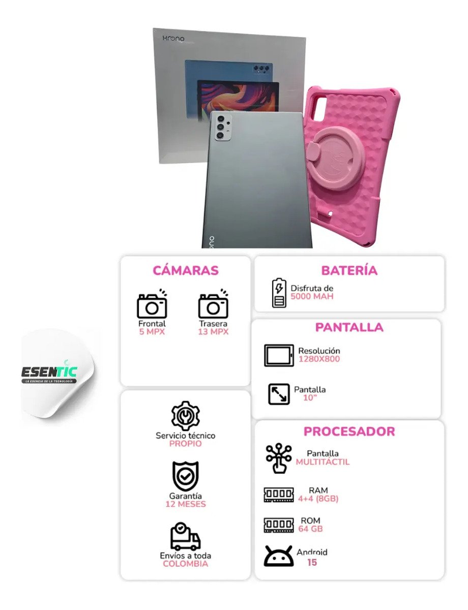 Tablet Kronos 10 Hd 8gb Ram 64gb Android 15 Kids - Imagen 5