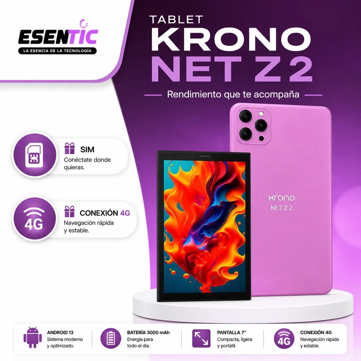 Tablet Krono Net Z2 7 4g Lte 8gb Ram - Imagen 3
