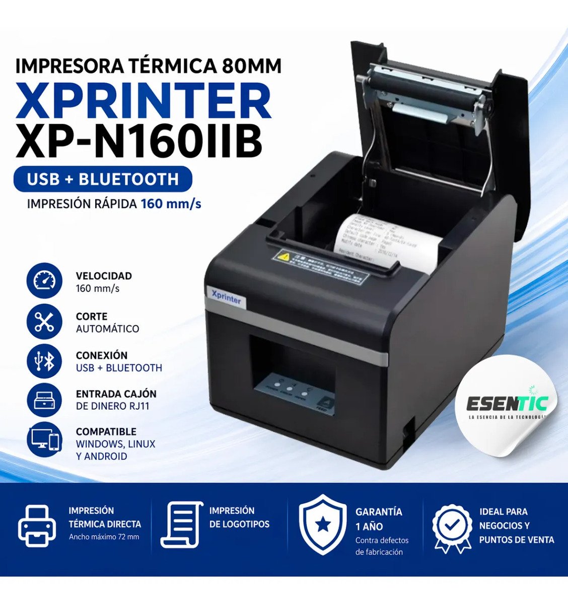Impresora Térmica Pos Xprinter Xp-a160h 80mm Usb Corte Autom - Imagen 3