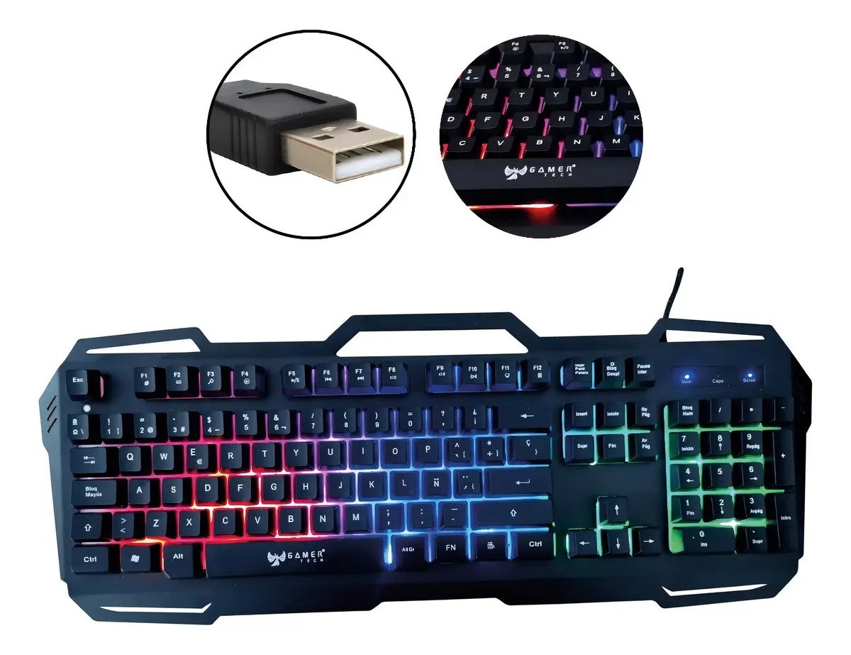 Teclado Gamer Tech Gt400t Membrana Tkl Retroiluminado Resistente Al Agua Negro Español Latinoamericano - Imagen 7