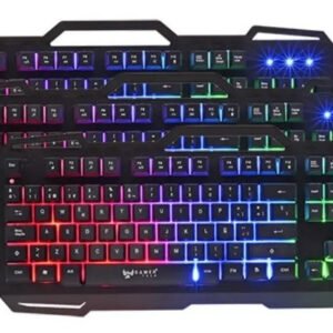 Teclado Gamer Tech Gt400t Membrana Tkl Retroiluminado Resistente Al Agua Negro Español Latinoamericano